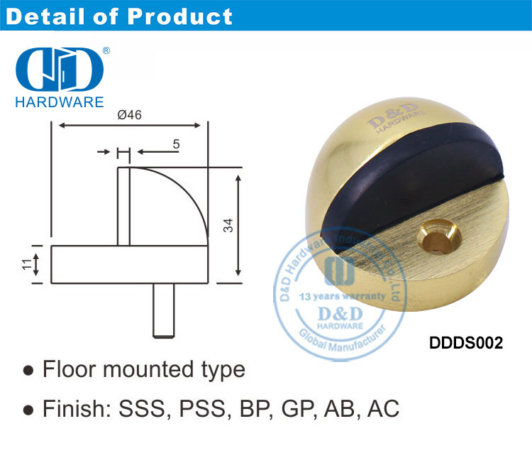 Zinc Alloy Door Stopper Butée de porte en alliage de zinc