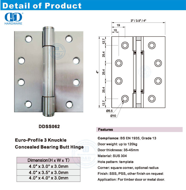 Charni&egrave;re de porte &agrave; roulement dissimul&eacute;