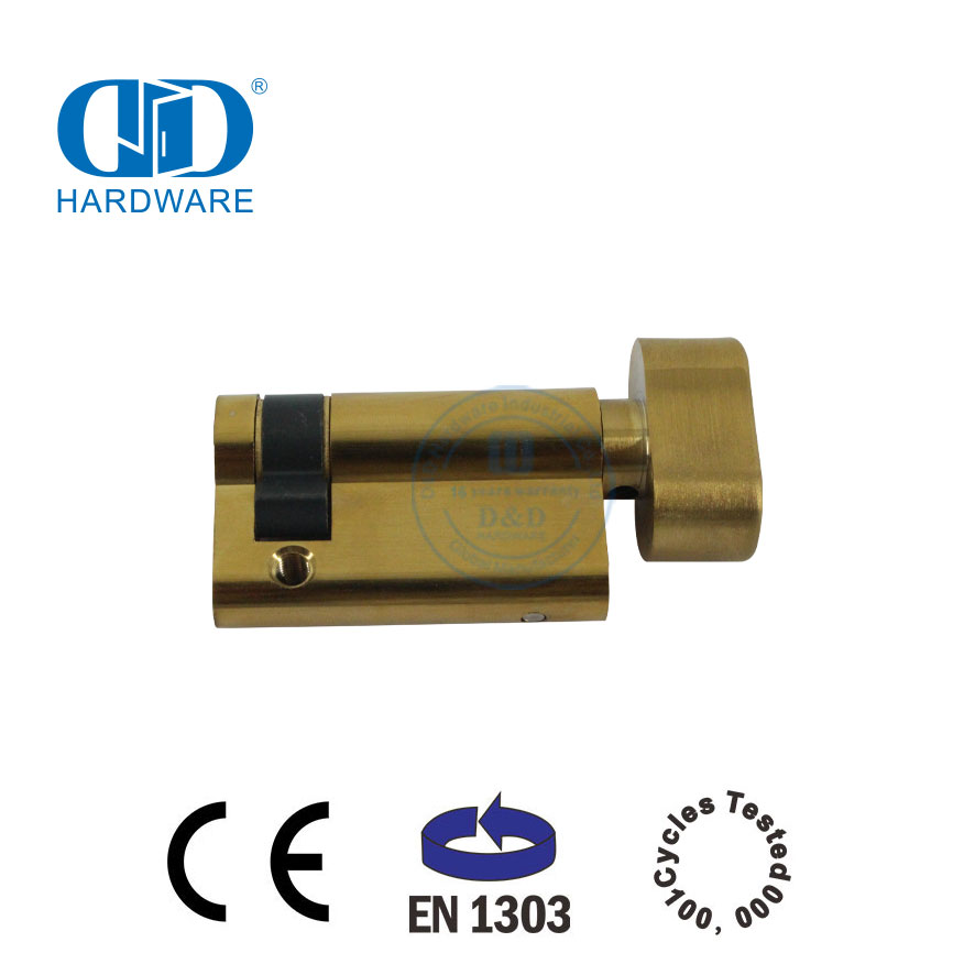 Demi-cylindre de certification EN 1303 avec bouton tournant pour serrure à mortaise-DDLC009-45mm-SB