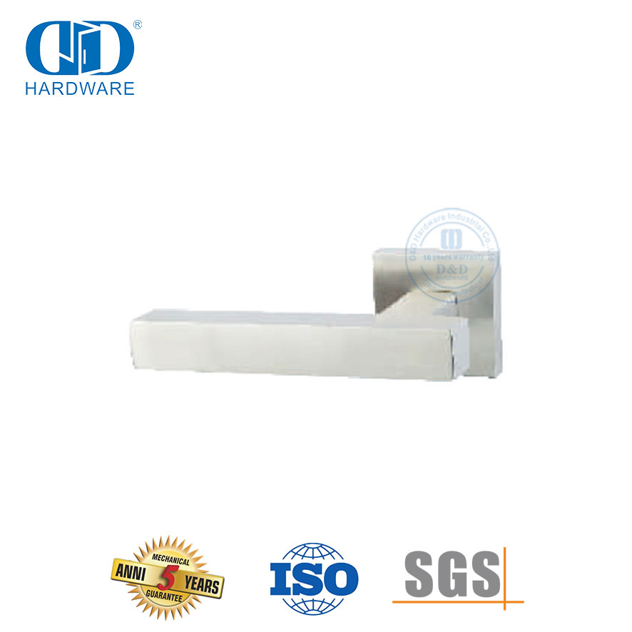 Poignée de levier solide à rosette carrée en forme de T SUS 304 pour immeuble de bureaux-DDSH053-SSS