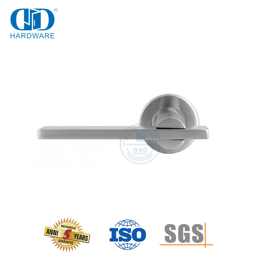 Quincaillerie de porte principale au design simple et élégant, poignée à levier tubulaire plat-DDTH041-SSS
