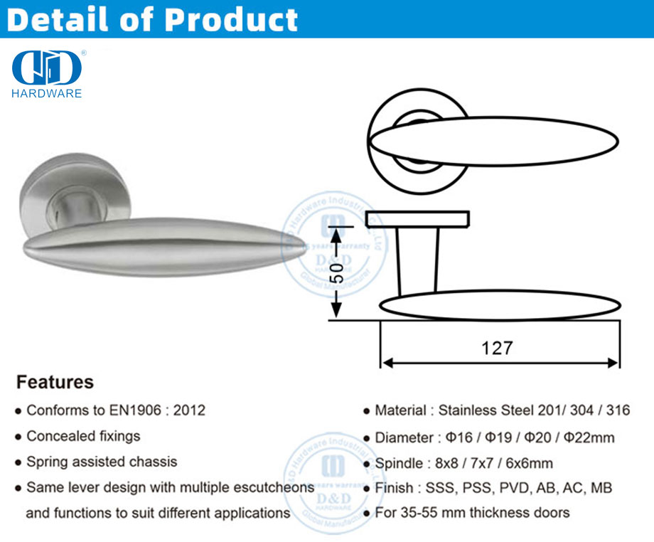 Poign&eacute;e &agrave; levier creuse en fonte