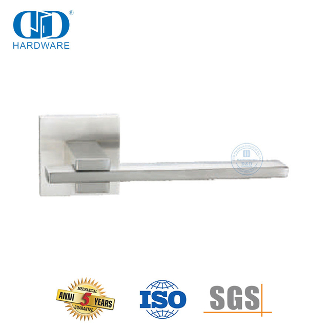 Levier de poignée de porte extérieure argentée en acier inoxydable pour porte en métal-DDTH047-SSS