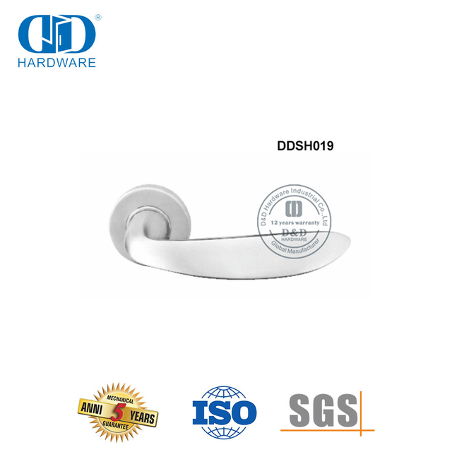 Accessoires de quincaillerie pour porte double Design moderne Poignée de porte solide de sécurité contemporaine-DDSH019-SSS
