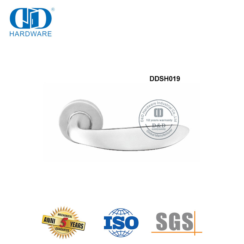 Accessoires de quincaillerie pour porte double Design moderne Poignée de porte solide de sécurité contemporaine-DDSH019-SSS