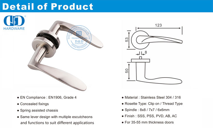 Poign&eacute;e &agrave; levier solide