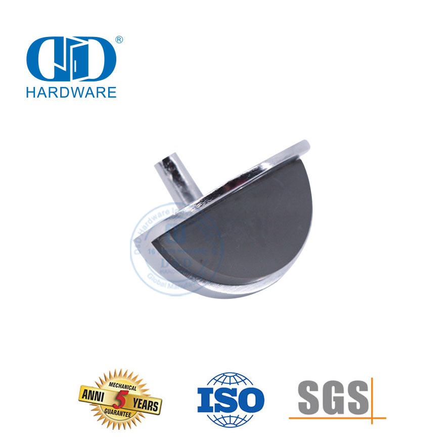 Fixation de porte en chrome satiné, support d'arrêt de porte pour bâtiment commercial-DDDS005-SC