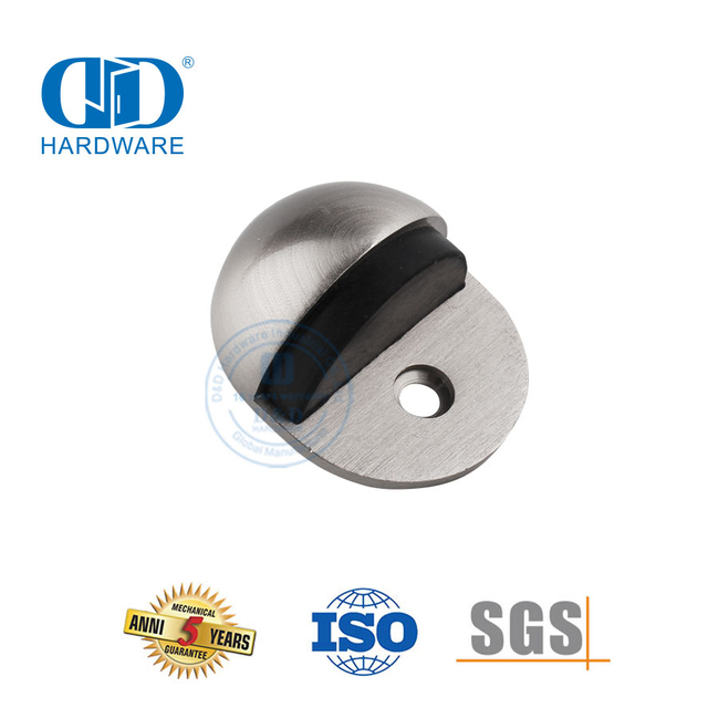 Butée de porte en alliage de zinc demi-lune montée au sol pour porte commerciale-DDDS003-SN