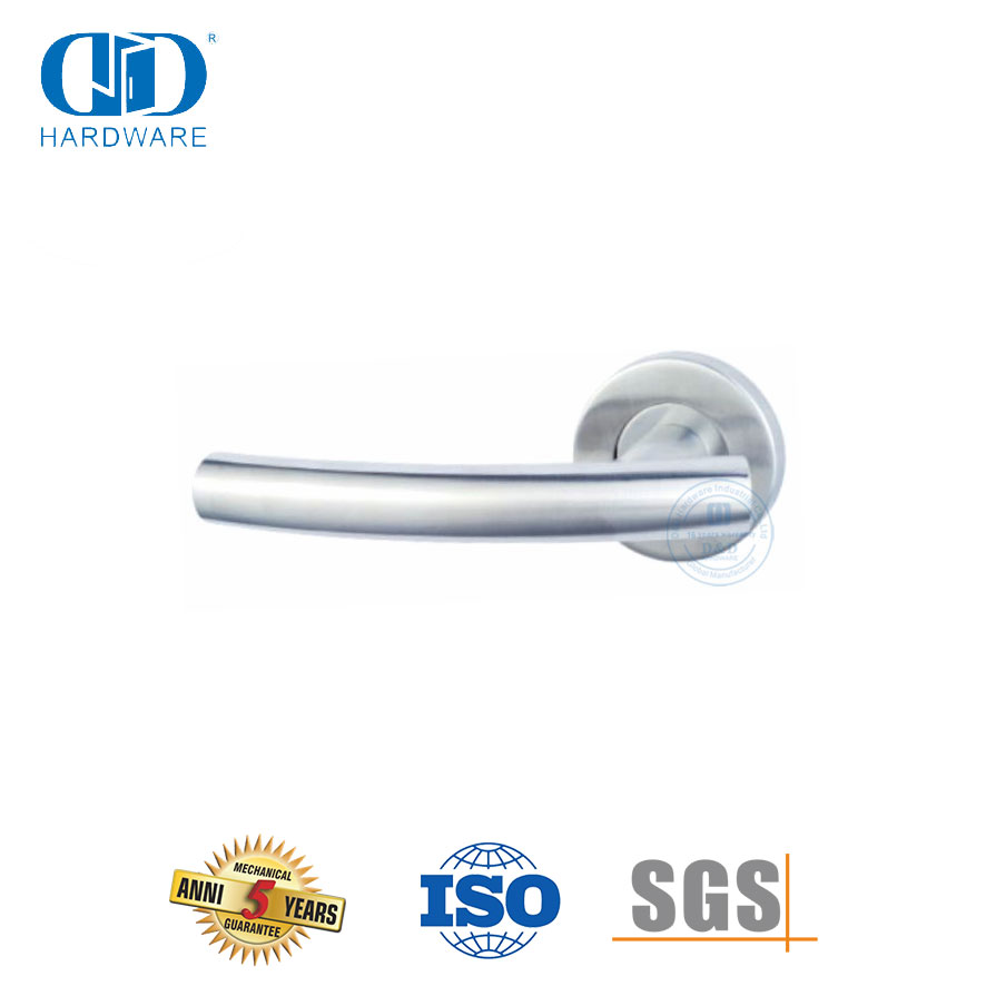 Quincaillerie de porte externe à rosace ronde moderne, poignées à levier tubulaires creuses-DDTH013-SSS