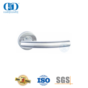 Quincaillerie de porte externe à rosace ronde moderne, poignées à levier tubulaires creuses-DDTH013-SSS