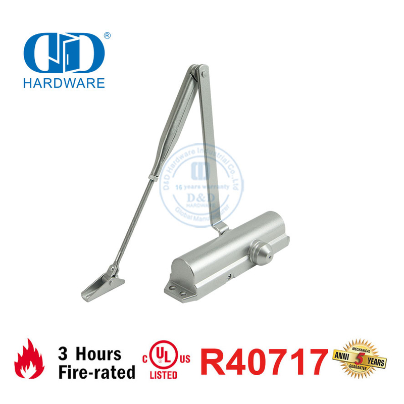 Ferme-porte hydraulique résistant au feu, certifié UL 10C, avec mécanisme à crémaillère et pignon-DDDC045