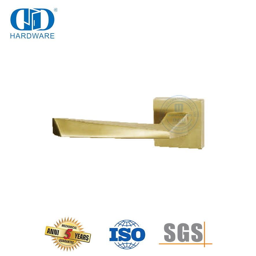 Poignée de porte solide tubulaire triangulaire en acier inoxydable, finition laiton satiné-DDSH056-SB