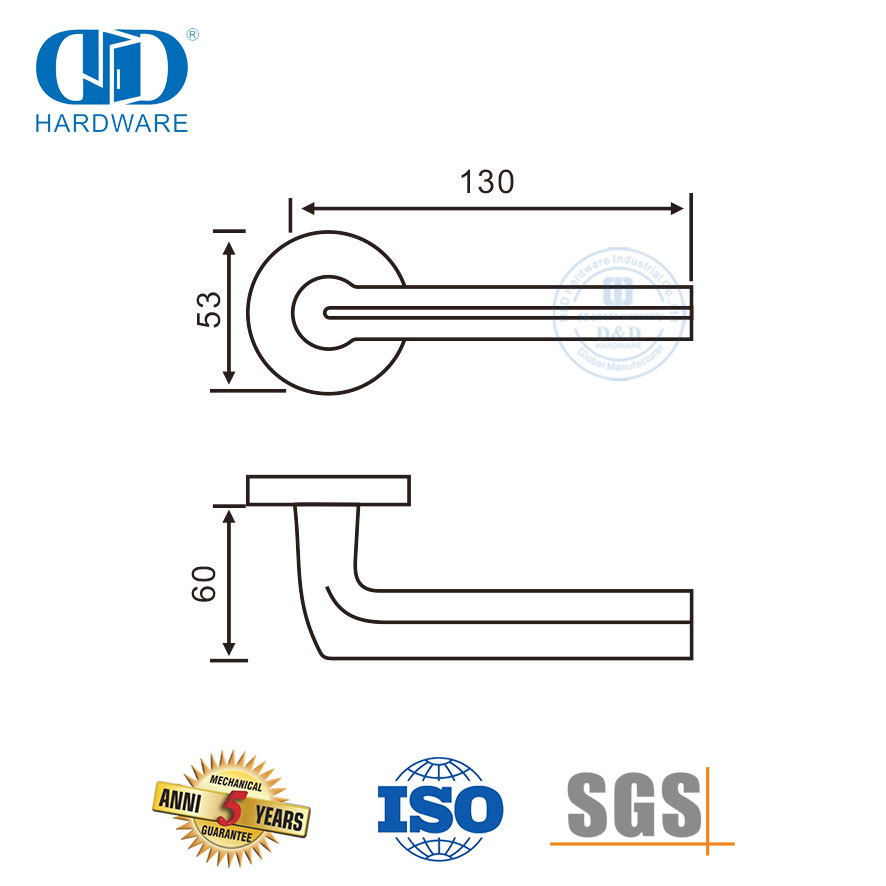 Quincaillerie de meubles de haute qualité Poignée de porte en tube solide en acier inoxydable-DDSH016-SSS