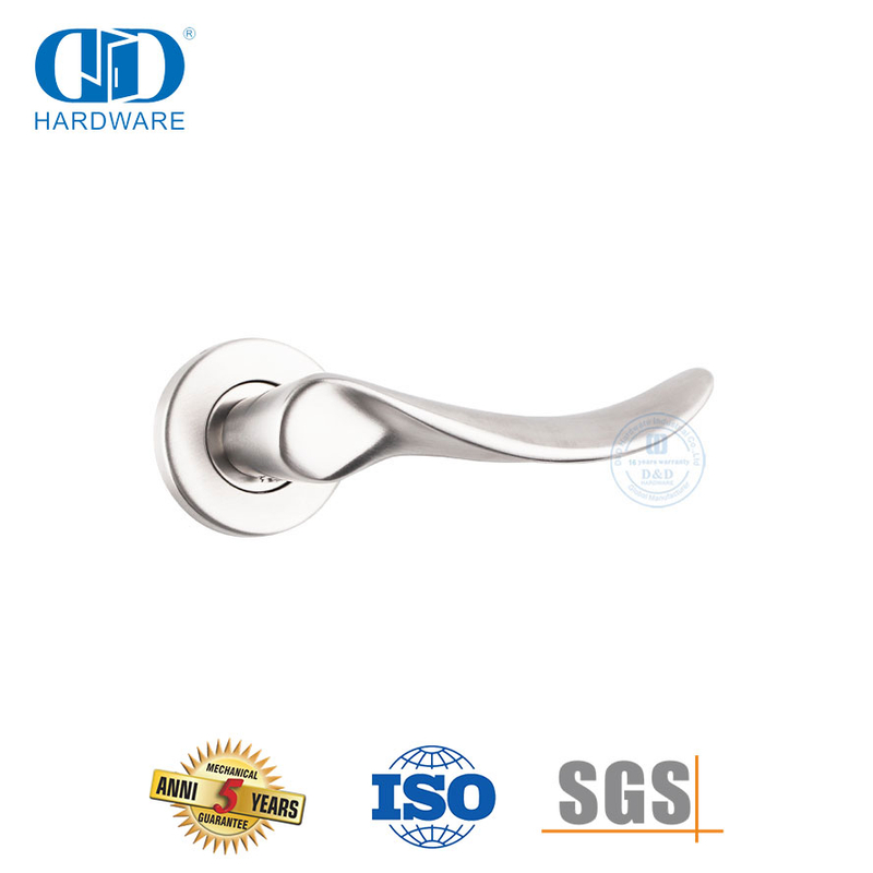 Quincaillerie de porte principale Poignée à levier solide de type vague SS 316-DDSH006-SSS