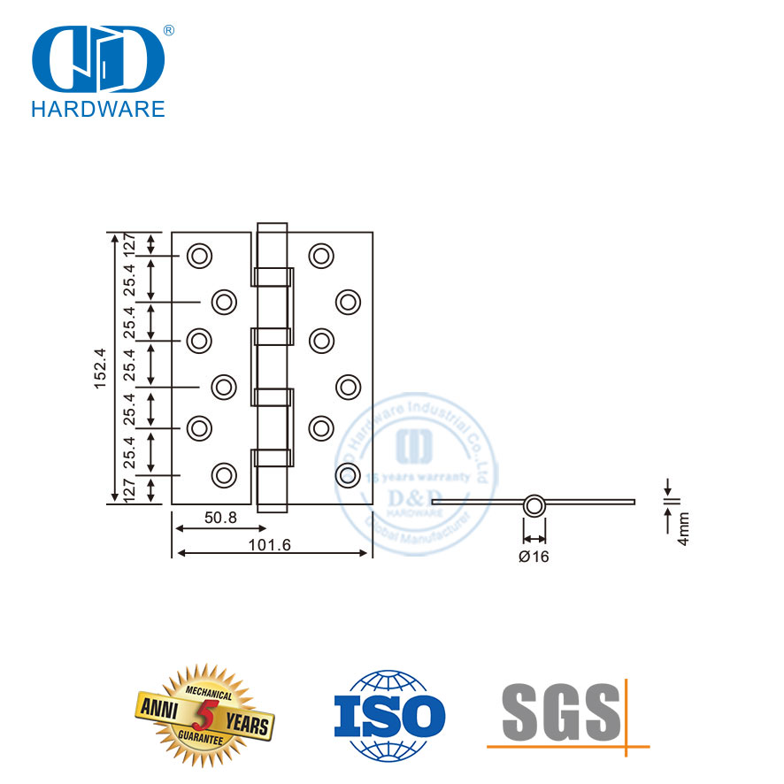 Charnière de sécurité robuste en acier inoxydable -DDSS009