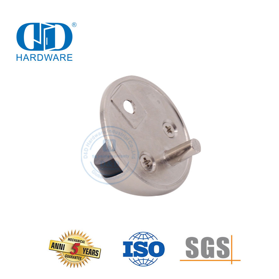 Butoir de porte monté au sol de type intégré anti-collision en nickel satiné-DDDS004-SN
