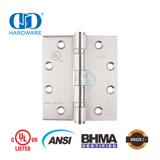 Charnière de porte extérieure coupe-feu BHMA ANSI Grade 2 pour bâtiment commercial-DDSS001-ANSI-2-4,5x4x3,4 mm