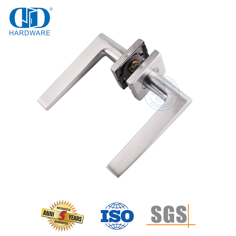 Poignée commerciale argentée de rosace carrée en acier inoxydable 304 pour porte d'entrée-DDSH037-SSS