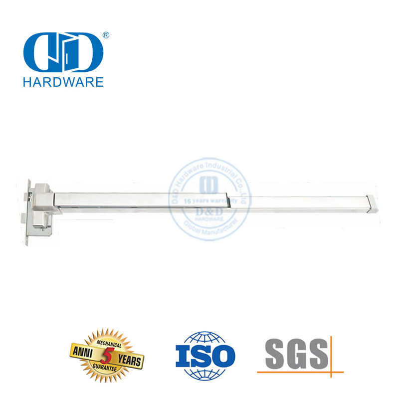 Quincaillerie de porte de sortie de panique à main en acier inoxydable avec serrure à mortaise-DDPD038-SSS