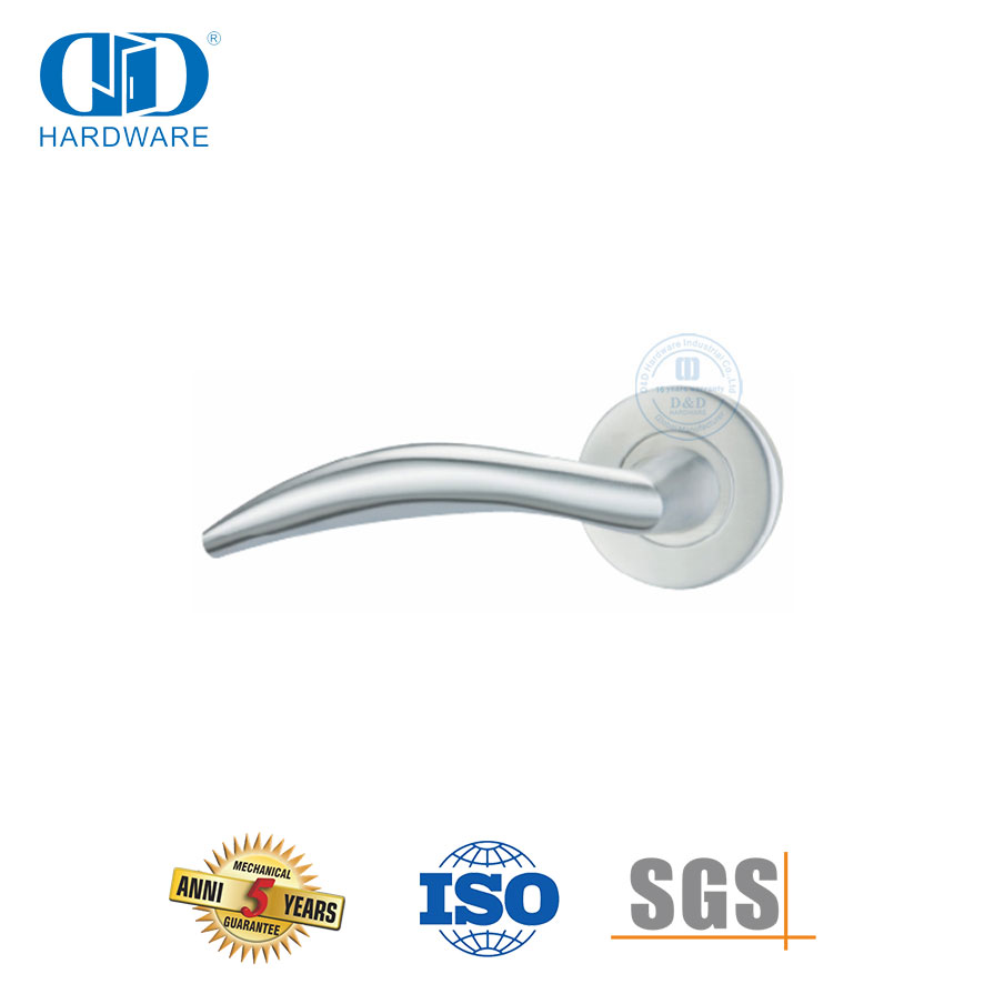 Poignée à levier solide pour porte intérieure privée de type européen en acier inoxydable-DDSH007-SSS