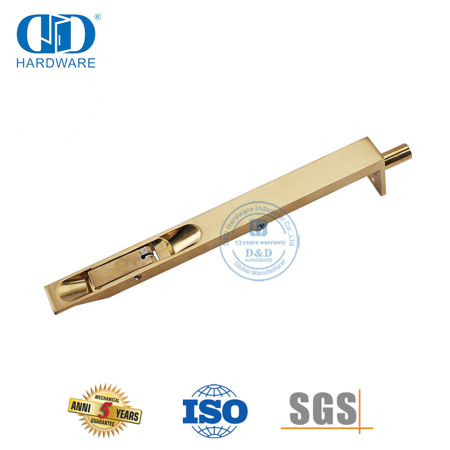 Accessoires de porte en laiton satiné Boulon affleurant en acier inoxydable pour porte en bois-DDDB001-SB