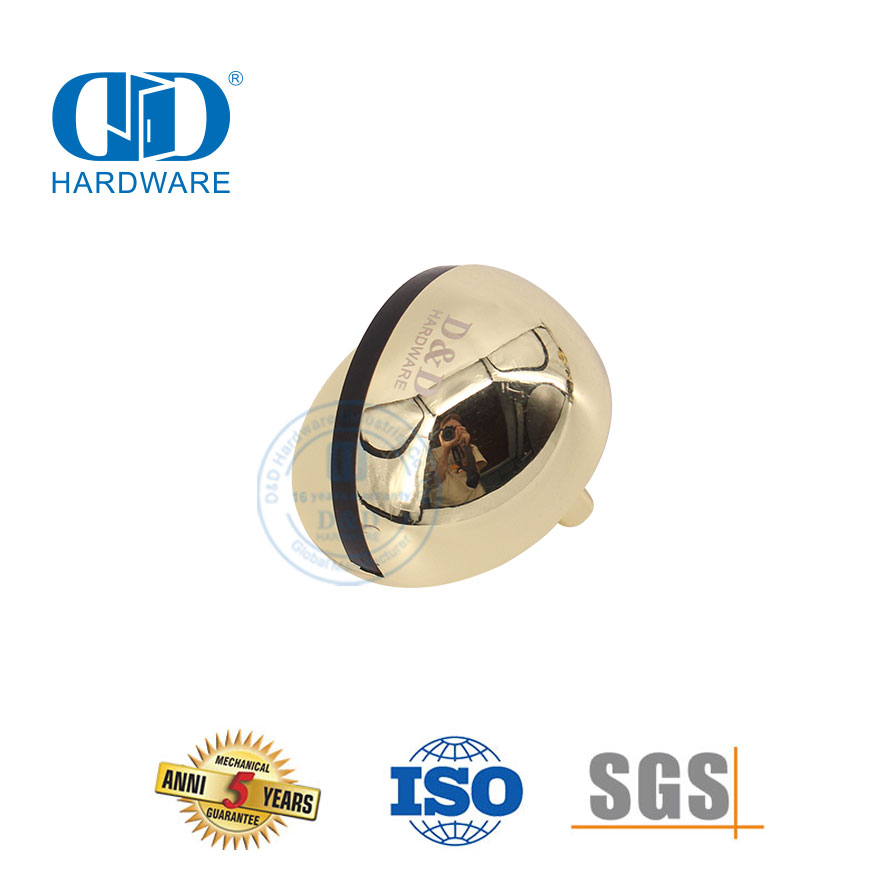 Butée de porte hémisphère semi-circulaire en alliage de zinc de finition PVD-DDDS004-PVD