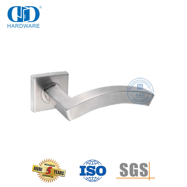 Quincaillerie de porte architecturale, poignée à levier creux en forme d'arc en acier inoxydable-DDTH045-SSS