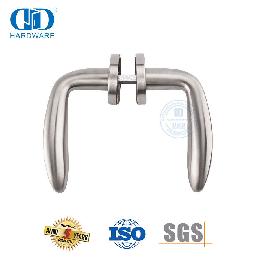 Accessoires de quincaillerie pour porte double Design moderne Poignée de porte solide de sécurité contemporaine-DDSH019-SSS