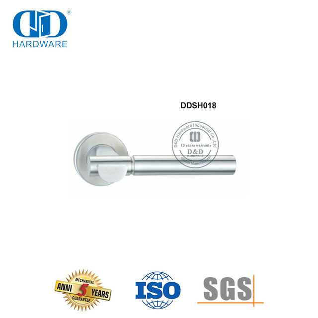 Quincaillerie de porte composite Poignées à levier tubulaires solides en acier inoxydable 304-DDSH018-SSS