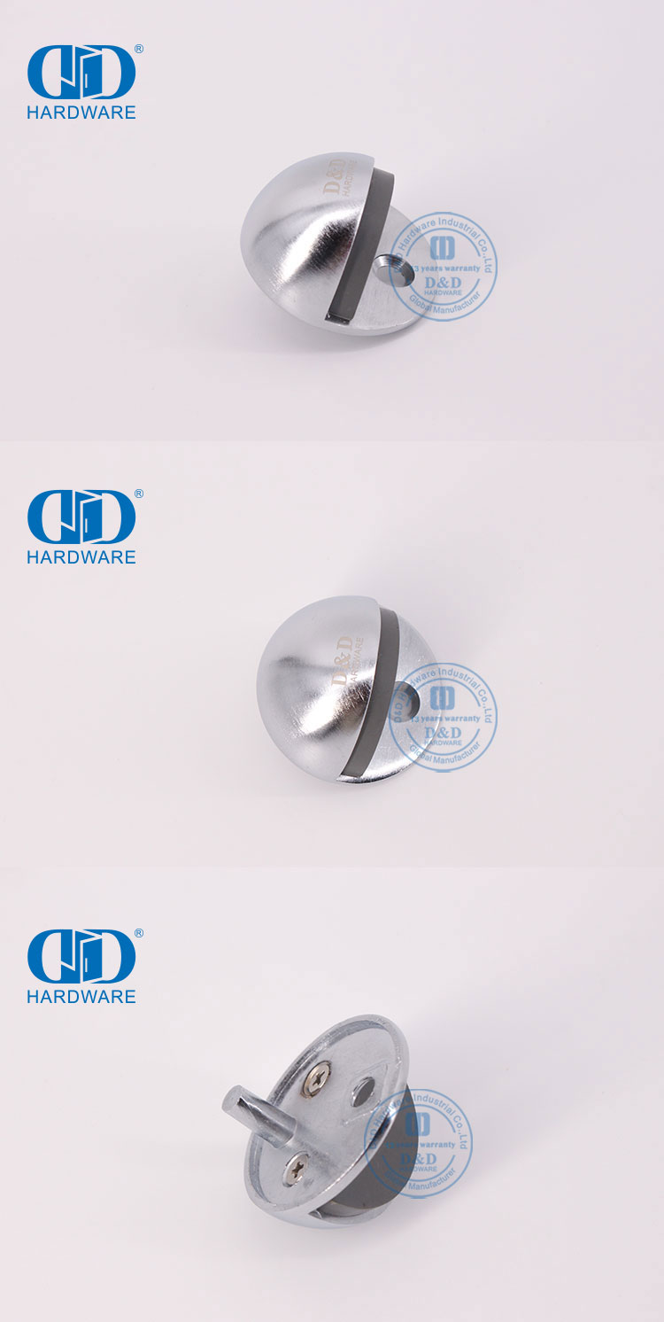 Butée de porte en chrome satiné