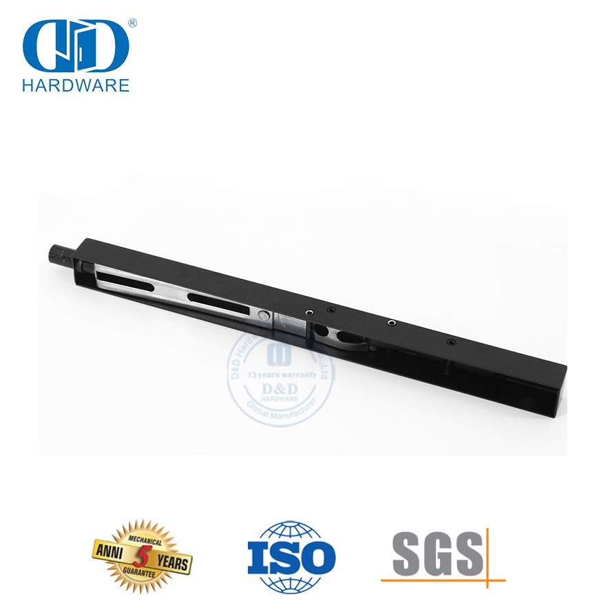 Type de boîte d'accessoires de porte en bois d'acier inoxydable noir mat affleurant Bolt-DDDB008-MB