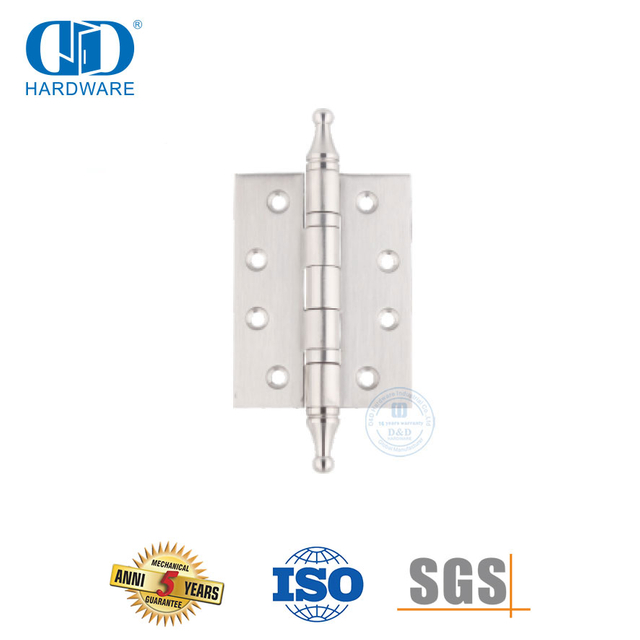 Charnière en acier inoxydable avec quincaillerie de porte en bois avec pointe de couronne-DDSS034-B
