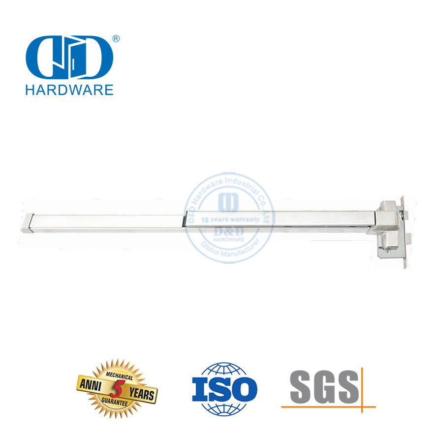 Quincaillerie de porte de sortie de panique à main en acier inoxydable avec serrure à mortaise-DDPD038-SSS