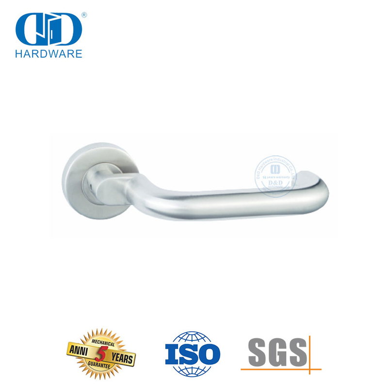 Poignées de porte tubulaires d'entrée d'hôtel à levier double face en acier inoxydable-DDTH024-SSS