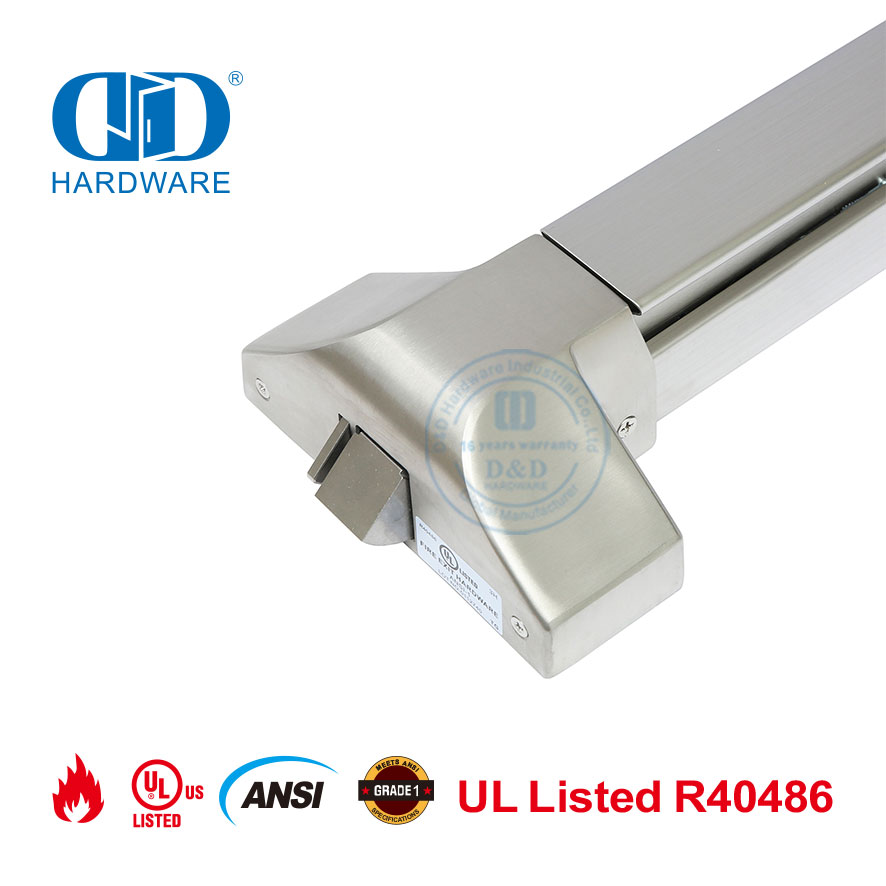 Dispositif de sortie de jante de barre tactile d'accessoires de porte coupe-feu UL10C homologué UL-DDPD023-SSS