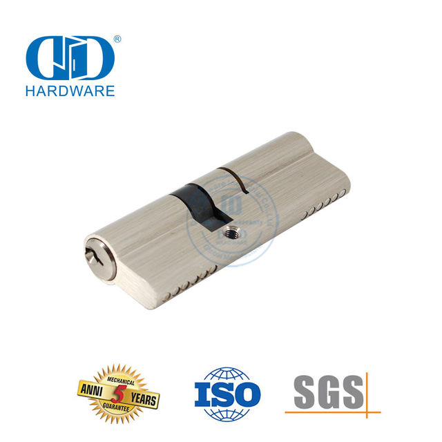 Cylindre de verrouillage double décalé à profil européen haute sécurité en laiton massif-DDLC012-70mm-SN