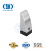 Butée de porte triangulaire en nickel satiné Butée en caoutchouc noir montée au sol-DDDS013-SN