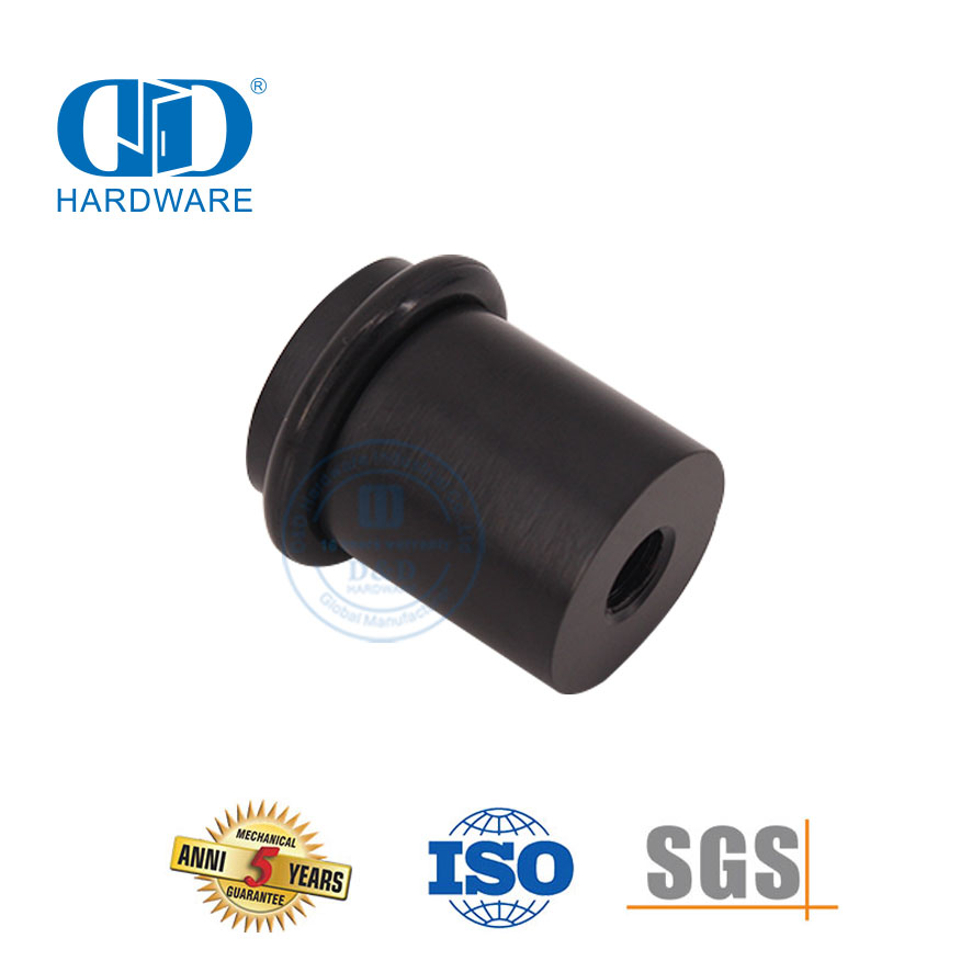 Butées de porte de sol en acier inoxydable de forme cylindrique avec finition noire mate-DDDS011-MB