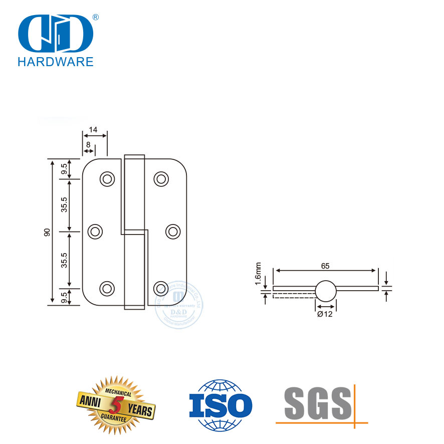Charnière de levage de quincaillerie de porte principale en acier inoxydable-DDSS020