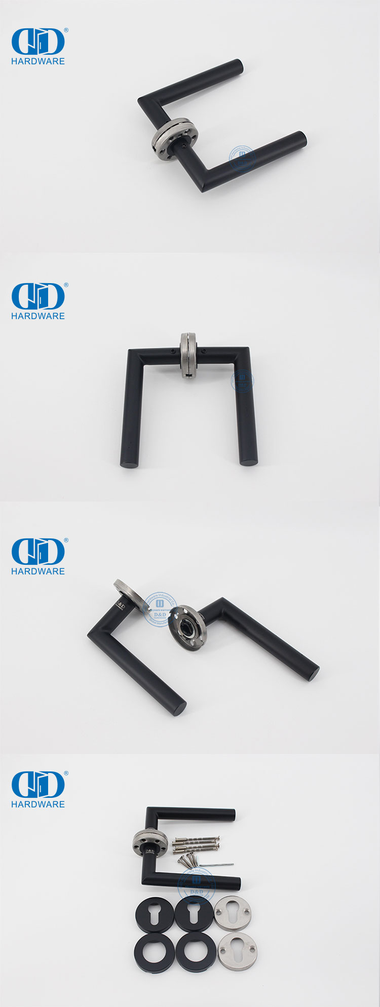 Poign&eacute;es de porte &agrave; levier noires