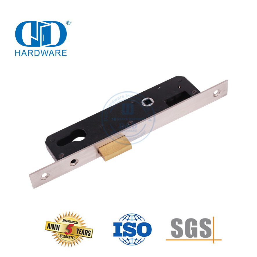 Quincaillerie de porte en acier inoxydable, serrure étroite à pêne dormant avec clé pour Storeroom-DDML023-2585