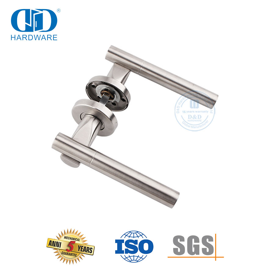 Quincaillerie de porte composite Poignées à levier tubulaires solides en acier inoxydable 304-DDSH018-SSS