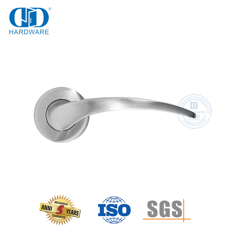 Levier de porte d'entrée principale de style moderne en acier inoxydable, poignée solide-DDSH015-SSS