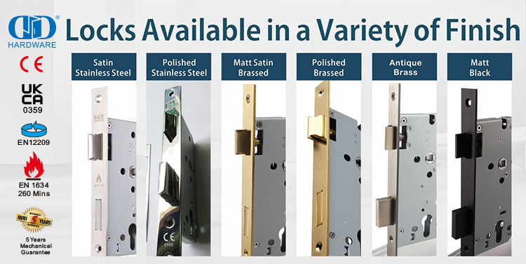 Appliquer pour porte de secours haute sécurité en acier inoxydable EN12209 serrure de porte à loquet de nuit-DDML014-6072