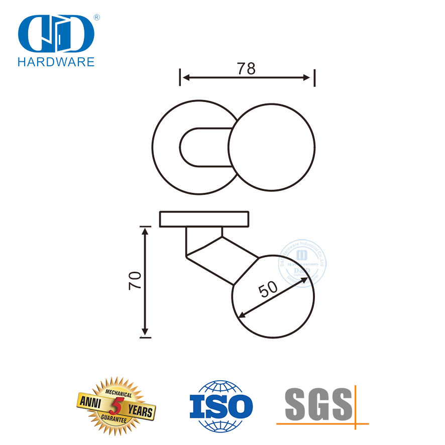 Poignée de porte à levier à boule orbiculaire, quincaillerie pour immeuble d'appartements-DDTH032-SSS