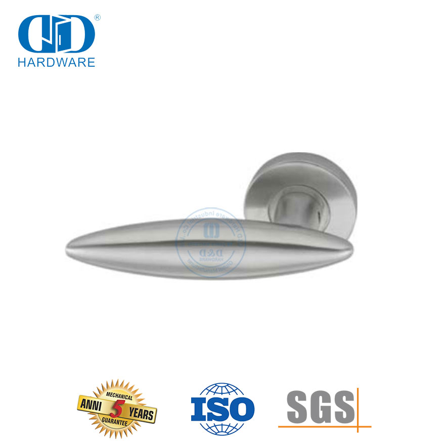 Quincaillerie de serrure de porte principale en bois affleurante, poignées à levier creux en moulage-DDTH042-SSS