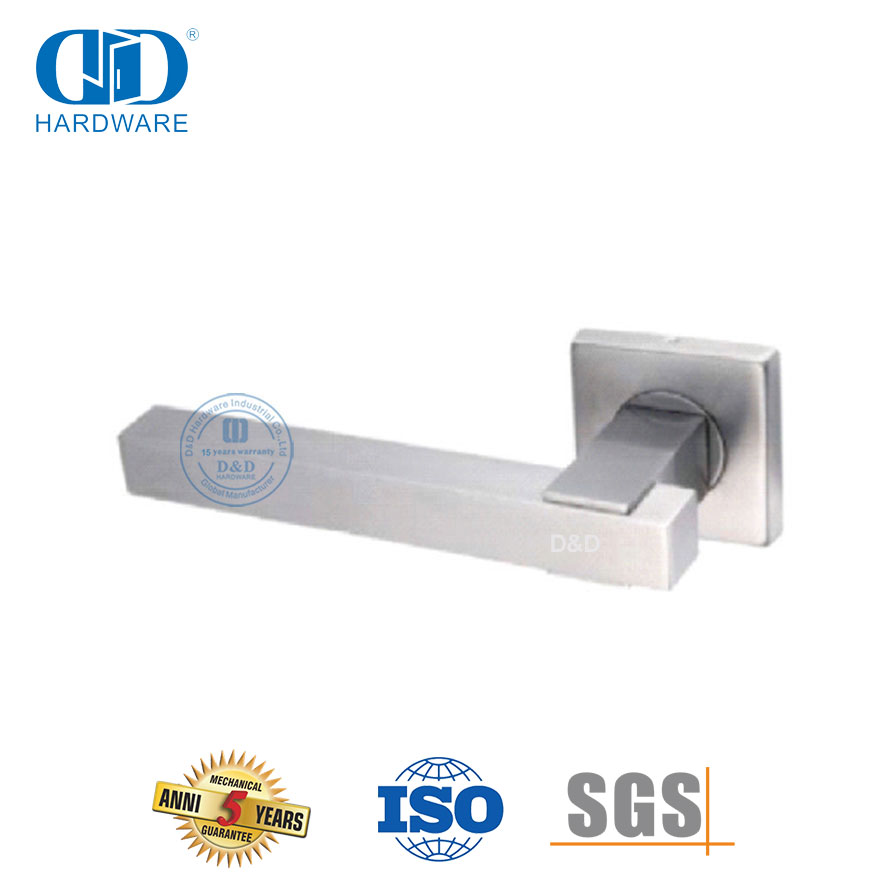 Levier de poignée de porte à angle droit en acier inoxydable pour bâtiment commercial-DDTH048-SSS