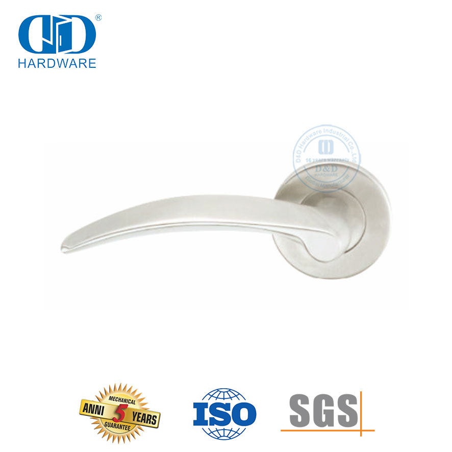 Poignée de porte à levier solide de type incurvé de conception simple de haute qualité-DDSH027-SSS