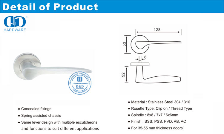 Poignée à levier contemporaine