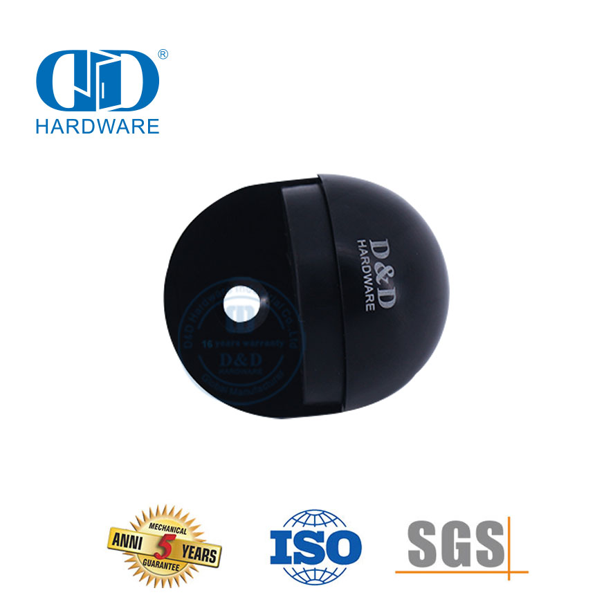 Butée de porte hémisphère en alliage de zinc noir mat Type monté au sol-DDDS003-MB